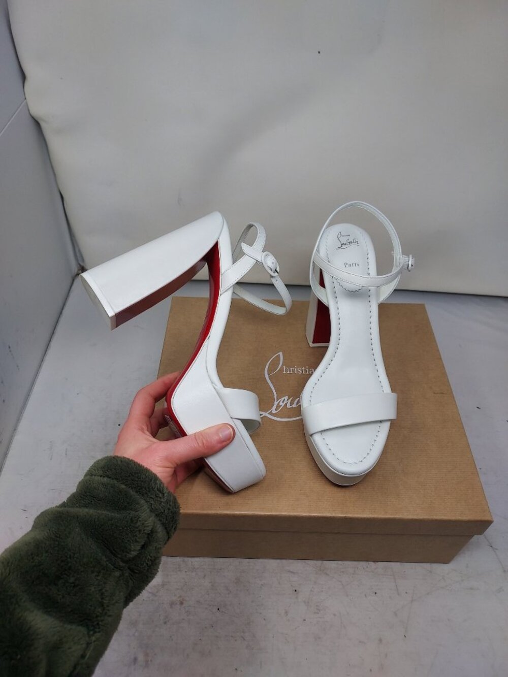 Christian Louboutin Movida Sabina White Platform Sandal